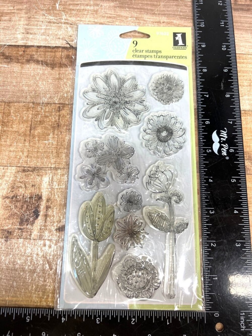 Inkadinkado 97622 Doodle Flowers Clear Stamps Set 9-Piece Floral Design